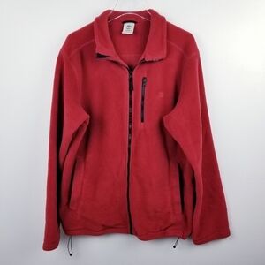 Timberland Red-ish Orange Fleece Zip Front Jacket Men's size XL